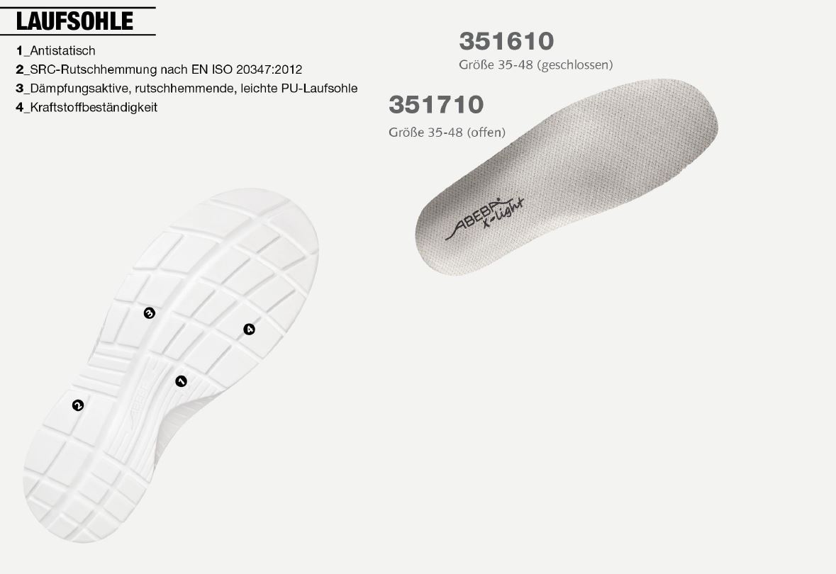ABEBA X-Light 711132|7131132 ESD Berufsschuh Slipper Küchenschuh Arbeitsschuh weiß