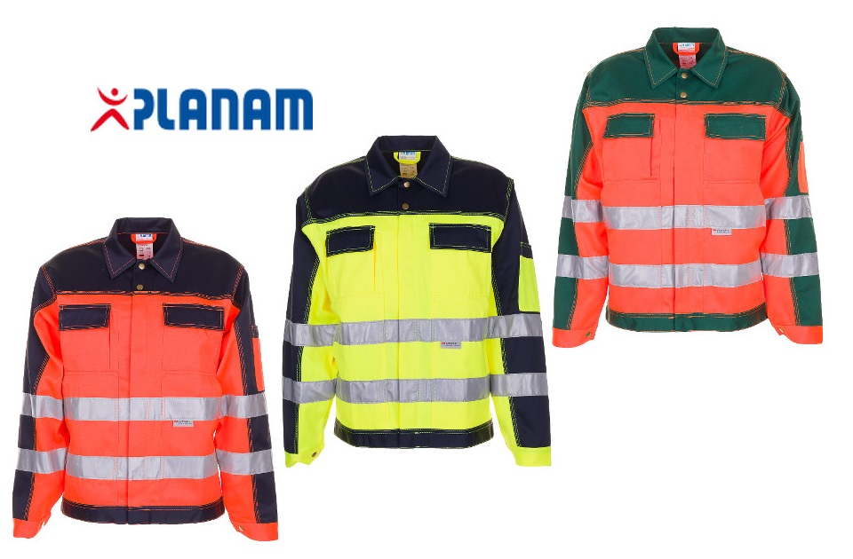 Planam Warnschutz Bundjacke Arbeitsjacke 2-farbig Größe 24 - 110, in 3 Farben