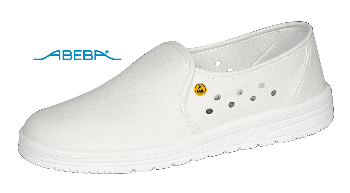 ABEBA Berufsschuh Air Cushion 2370|32370 ESD O1 Küchenschuh HACCP Arbeitsschuh Slipper weiß