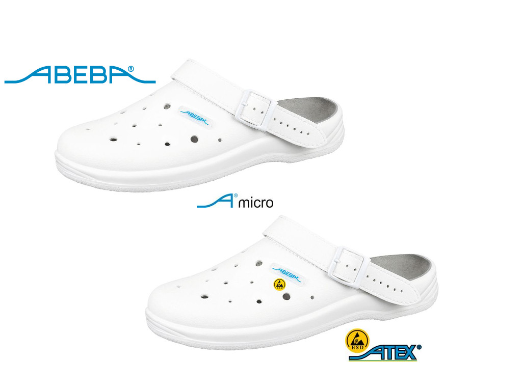 ABEBA Berufsschuh Clog weiß Arrow 8320|8322|38320 ESD|38322 ESD