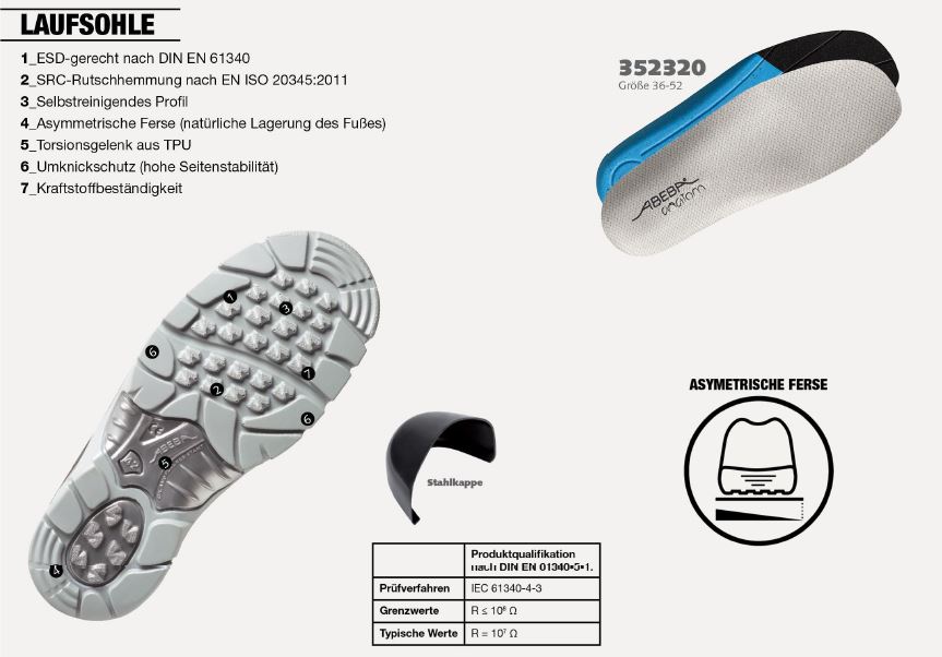ABEBA Anatom 2172|32172 Sicherheitsschuh S2 ESD Knöchelschuh Stiefel Arbeitsschuh